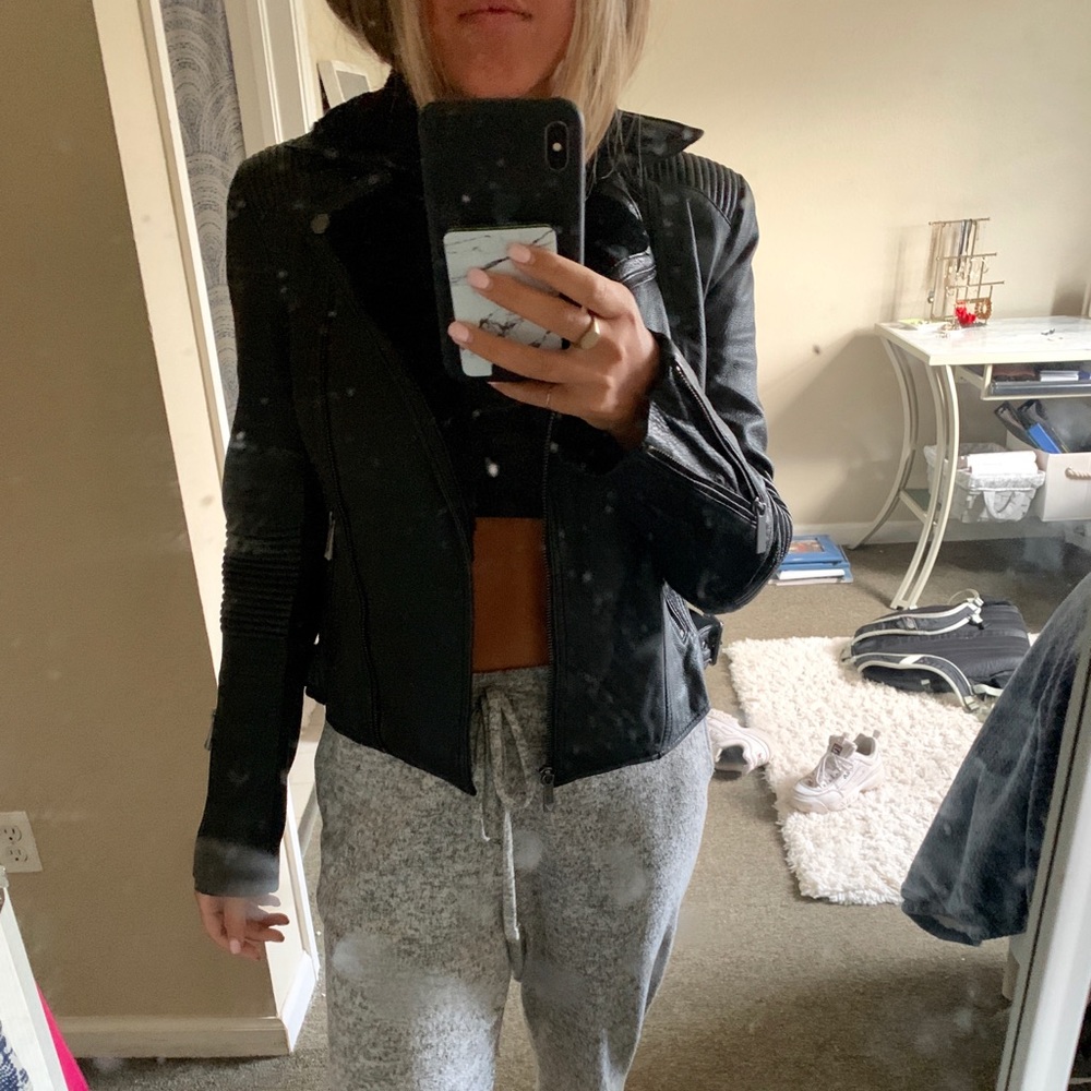 BCBG Black leather jacket